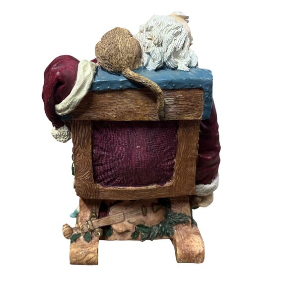 Vintage Resin Santa Clause Figure Sleeping Santa In rocking chair - Picture 4 of 6